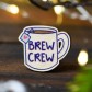 Brew Crew Wooden Pin Badge