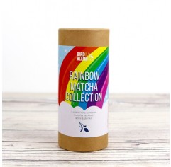 Rainbow matcha green tea sample pack.