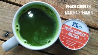 Peach Cobbler Matcha Steamer